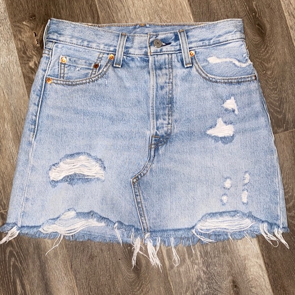 Levi's Dresses & Skirts - Levi’s woman’s distressed denim skirt
